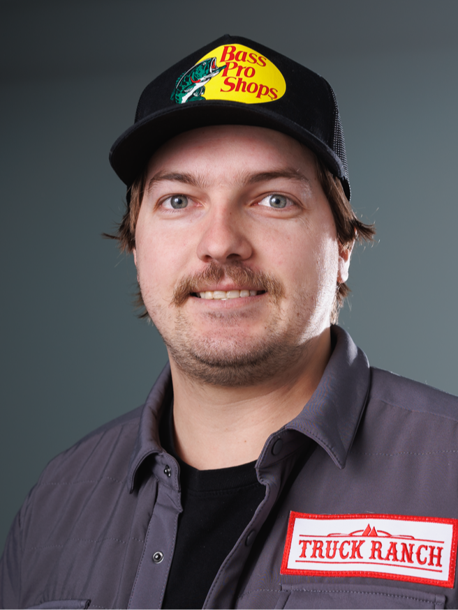 Service Technician Carson Jorgensen in Truck Ranch Garage at Truck Ranch